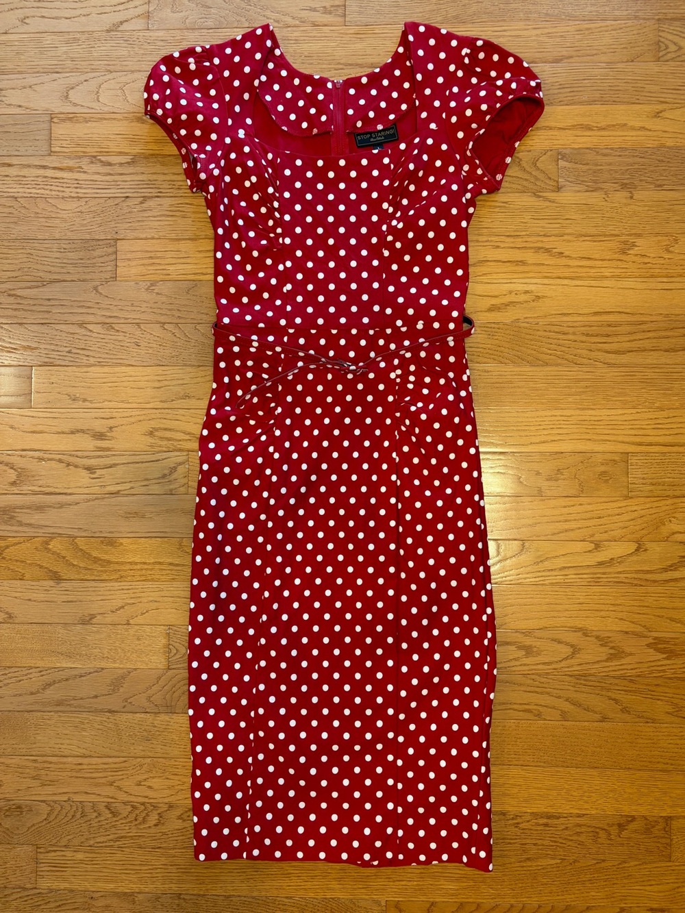 Stop Staring Celebrity 1950’s Fitted Dress - Red/White Polka Dot